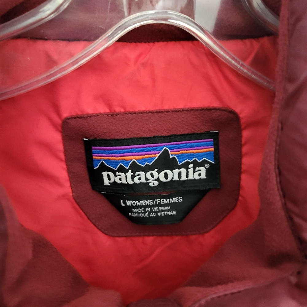 Patagonia Women Radalie Jacket  Zip Insulated Maroon Red Quilted Puffer Large - Picture 6 of 12